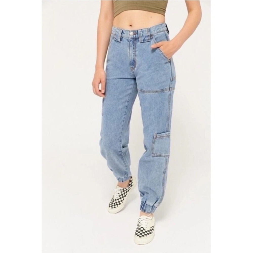 BDG Urban Outfitters Denim Cargo Jogger Women's 27 High Rise Blue Jeans Hip Hop